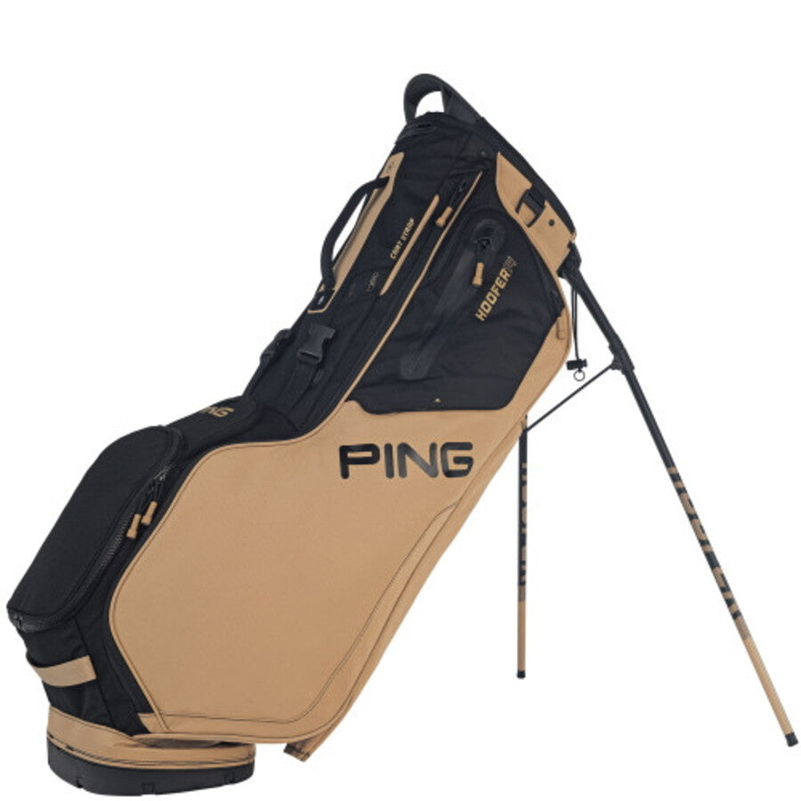 Yellow and black Ping Hoofer 14 Carry Golf Bag