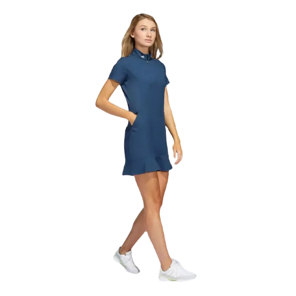 Adidas Ladies Frill Dress - Navy