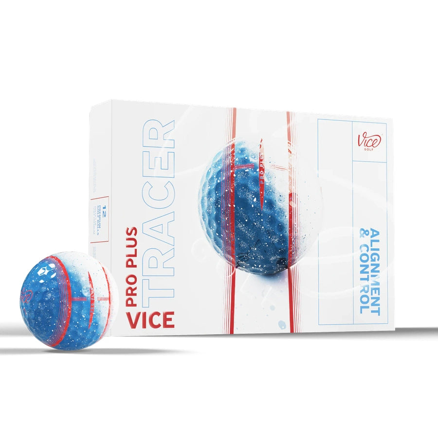 Vice Pro Plus Tracer Golf Ball - White/Blue