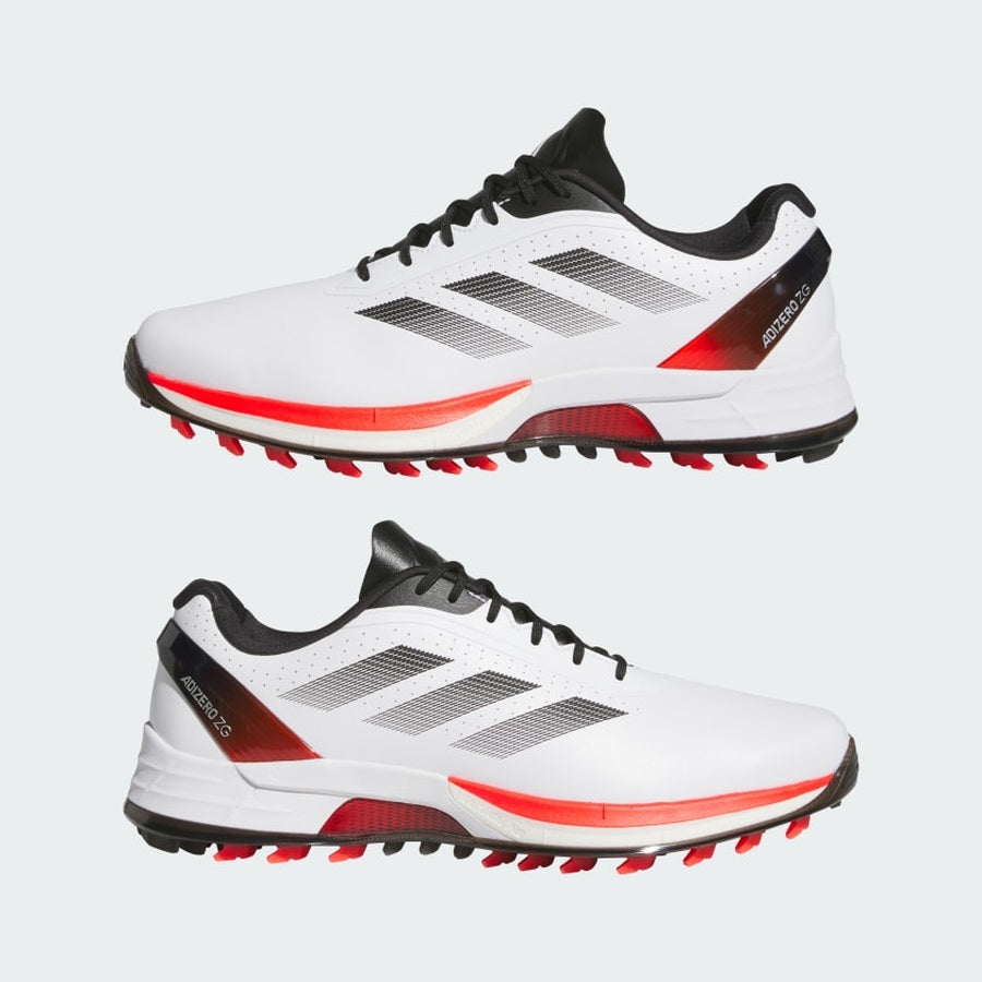 Adidas Adizero ZG Spikeless Golf Shoes - White/Red | Free Shippin