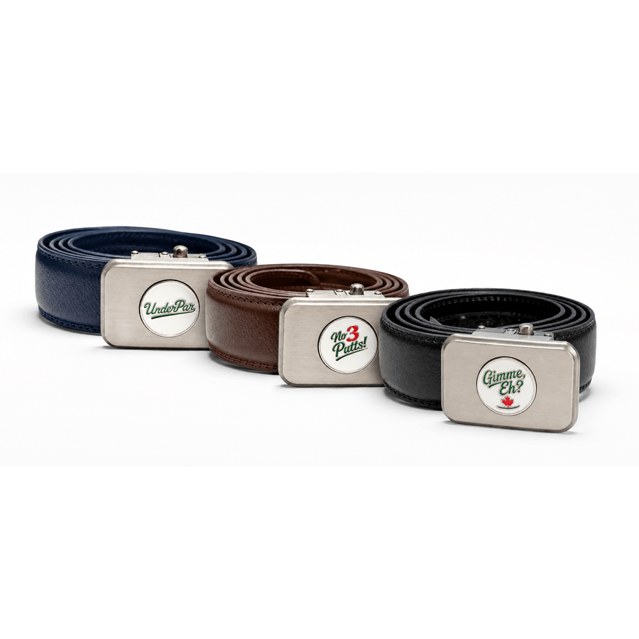Northern Spirit Leather Ratchet Belt with 3 Ball Markers