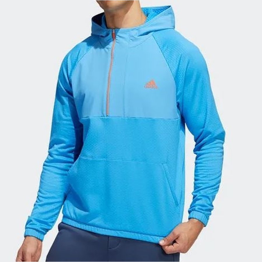 Adidas Fleece Anorak Half-Zip Pullover - Blue