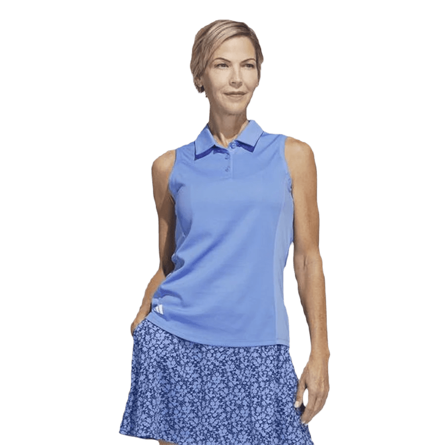 Adidas Ladies Texture Sleeveless Polo Shirt