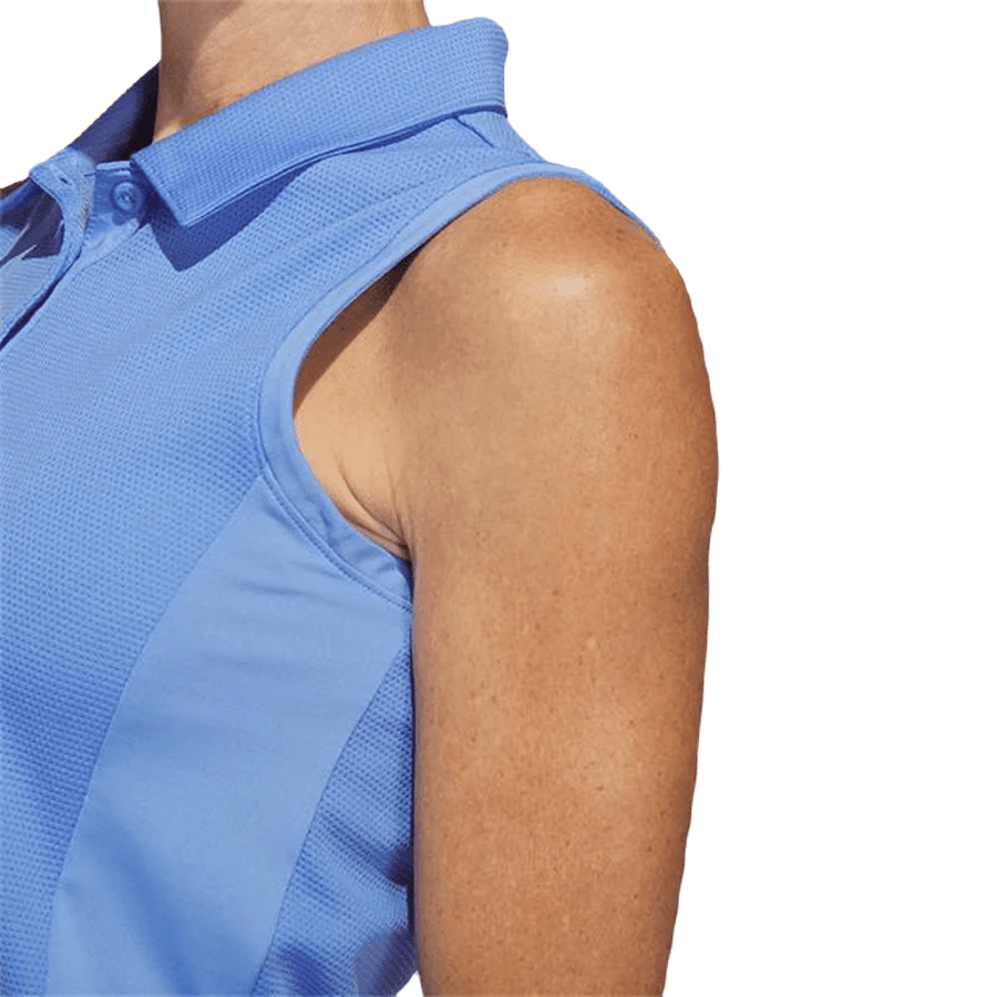 Adidas Ladies Texture Sleeveless Polo Shirt