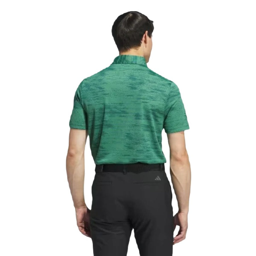 Adidas Ultimate365 Textured Stripe Polo Shirt - Green | Free Ship