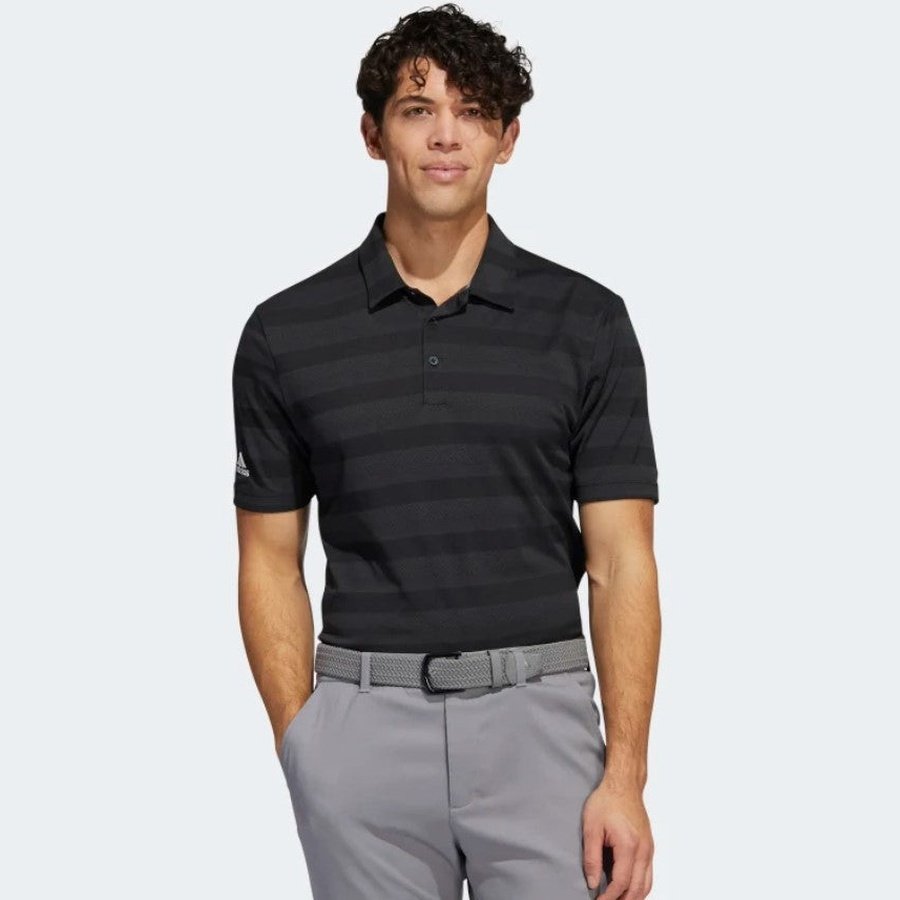 Adidas Two-Color Striped Polo Shirt - Black | Free Shipping Natio