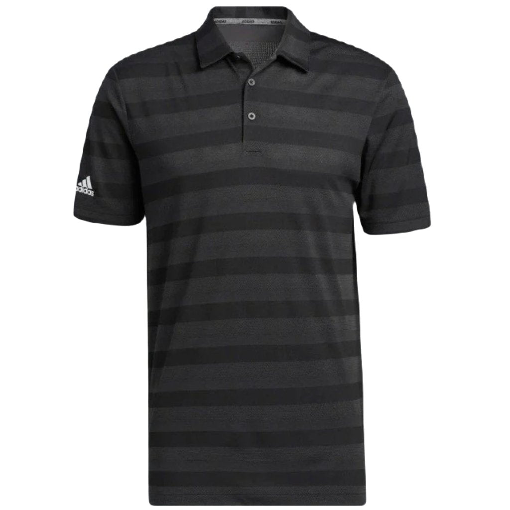 Adidas Two-Color Striped Polo Shirt - Black