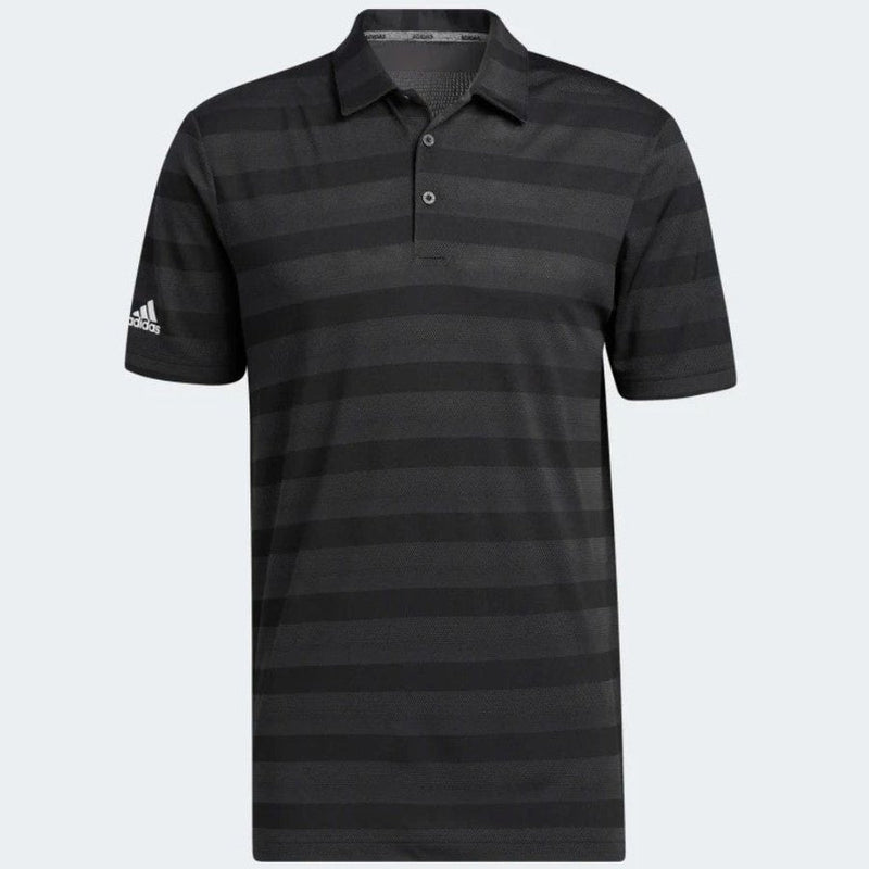 Adidas Two-Color Striped Polo Shirt - Black