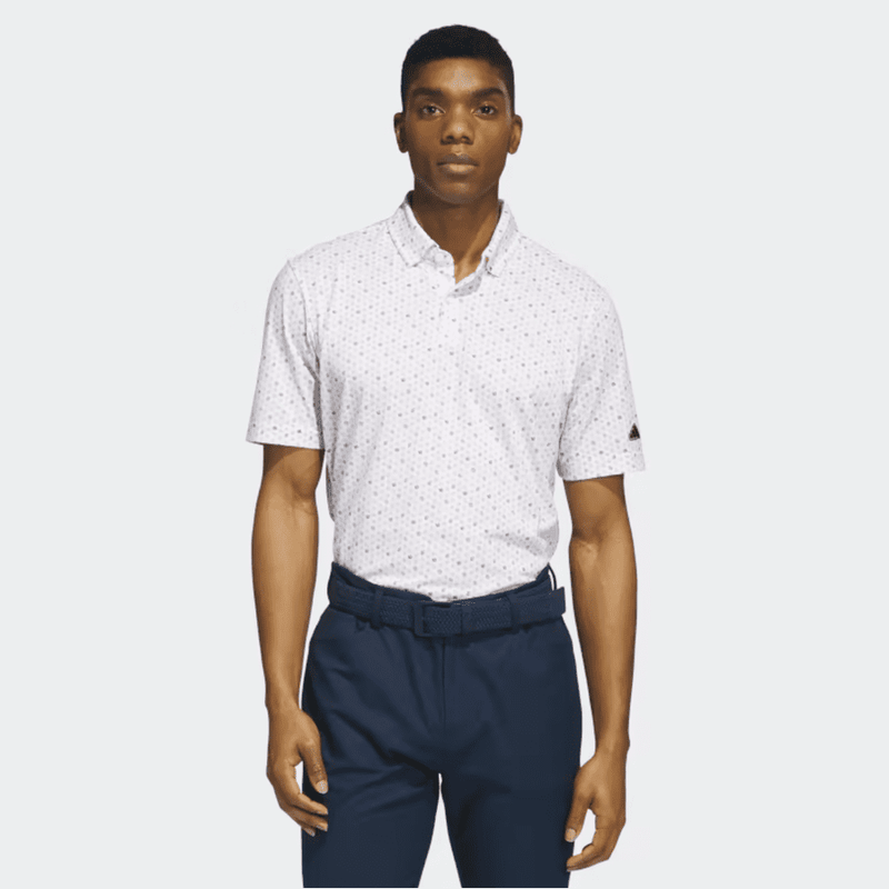 Adidas 2023 Go-To Print Golf Polo Shirt - White