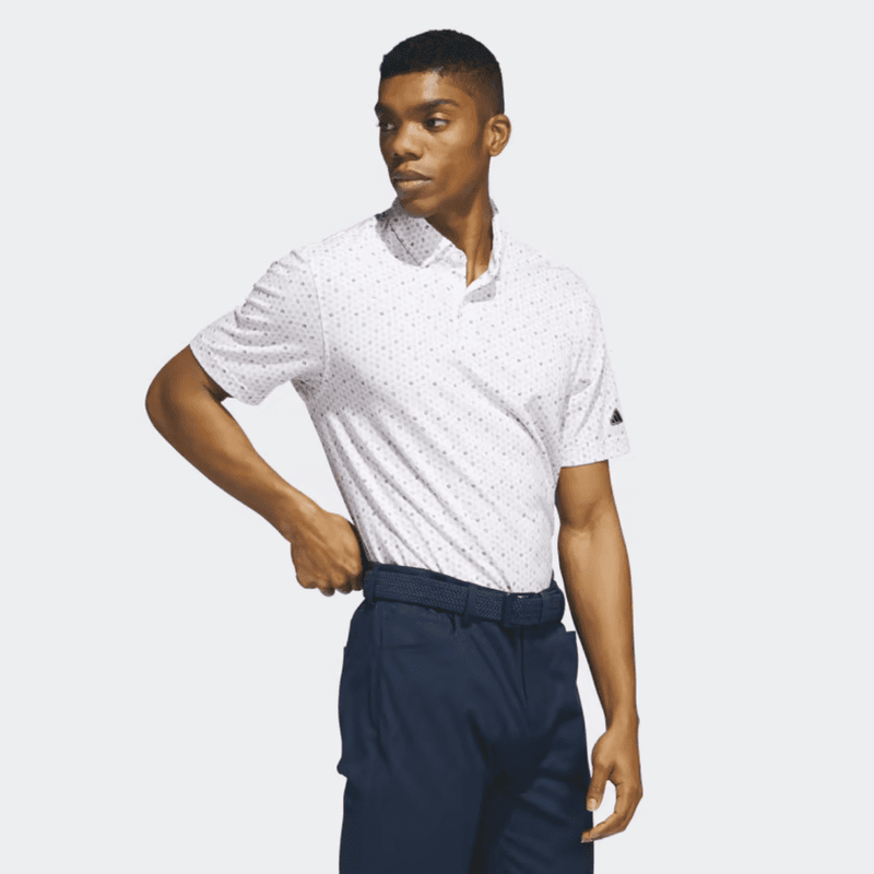 Adidas 2023 Go-To Print Golf Polo Shirt - White