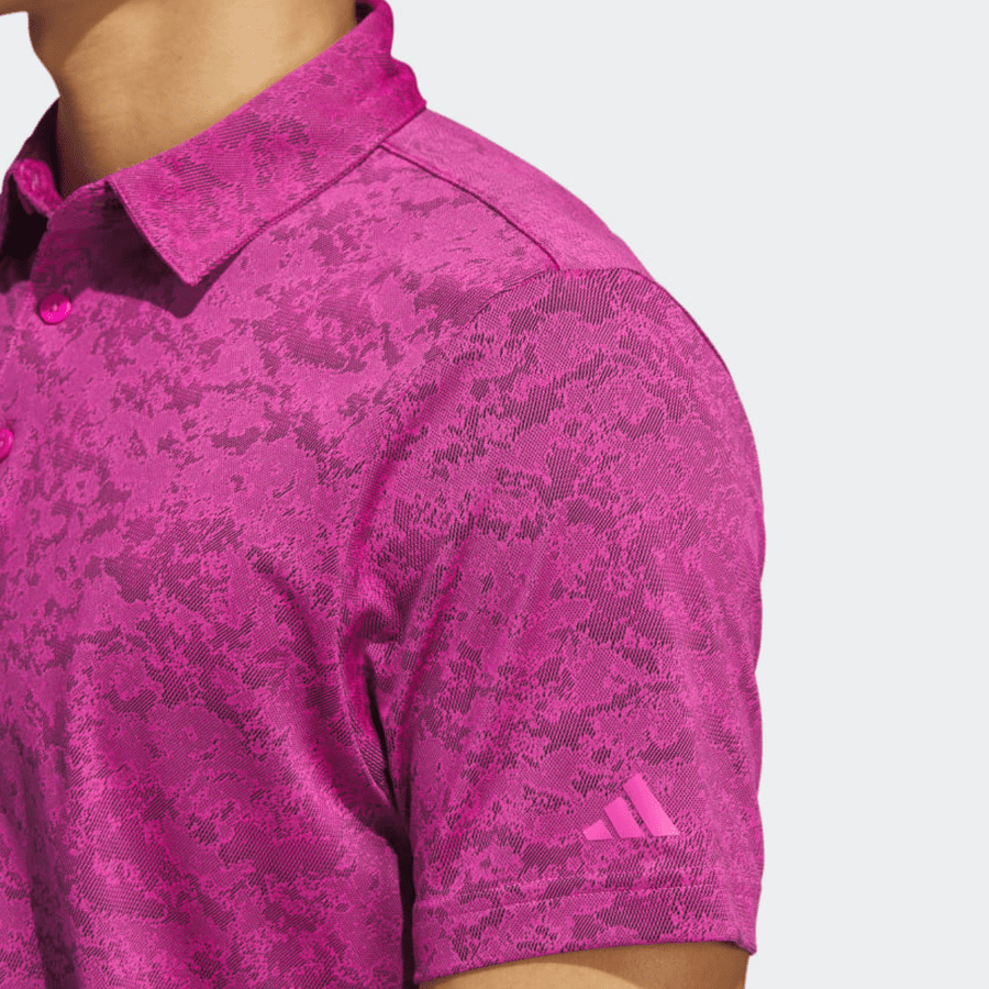 Adidas 2023 Textured Jacquard Men's Polo Shirt - Pink