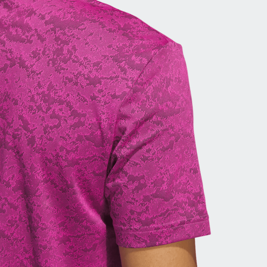 Adidas 2023 Textured Jacquard Men's Polo Shirt - Pink