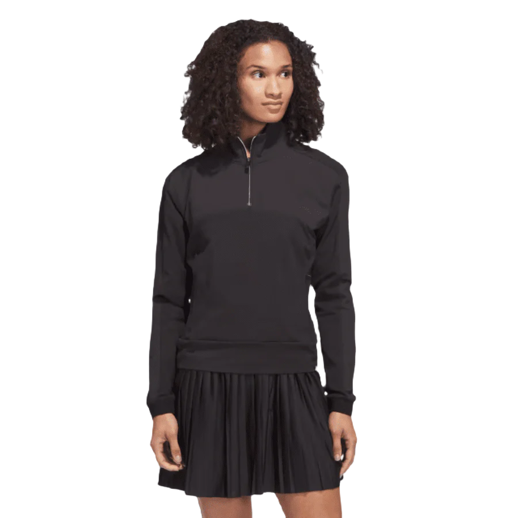 Adidas Ladies Ultimate365 Tour 1/4 Zip Golf Pullover - Black