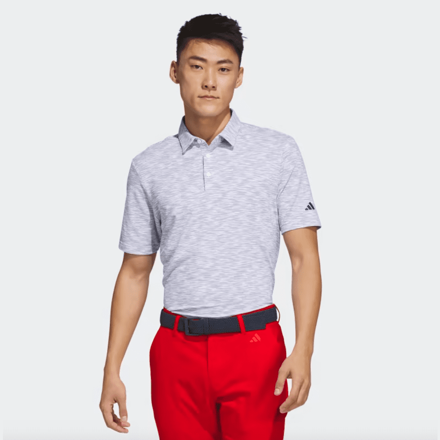 Adidas 2023 Space Dye Golf Men's Polo Shirt - White