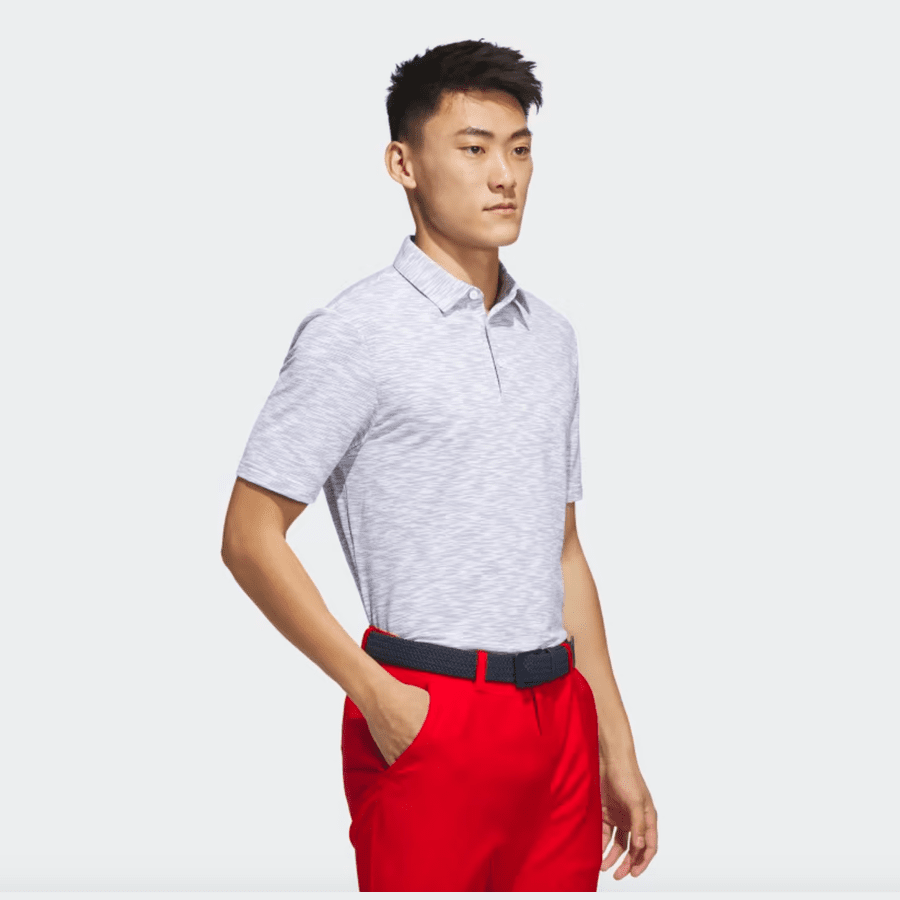 Adidas 2023 Space Dye Golf Men's Polo Shirt - White
