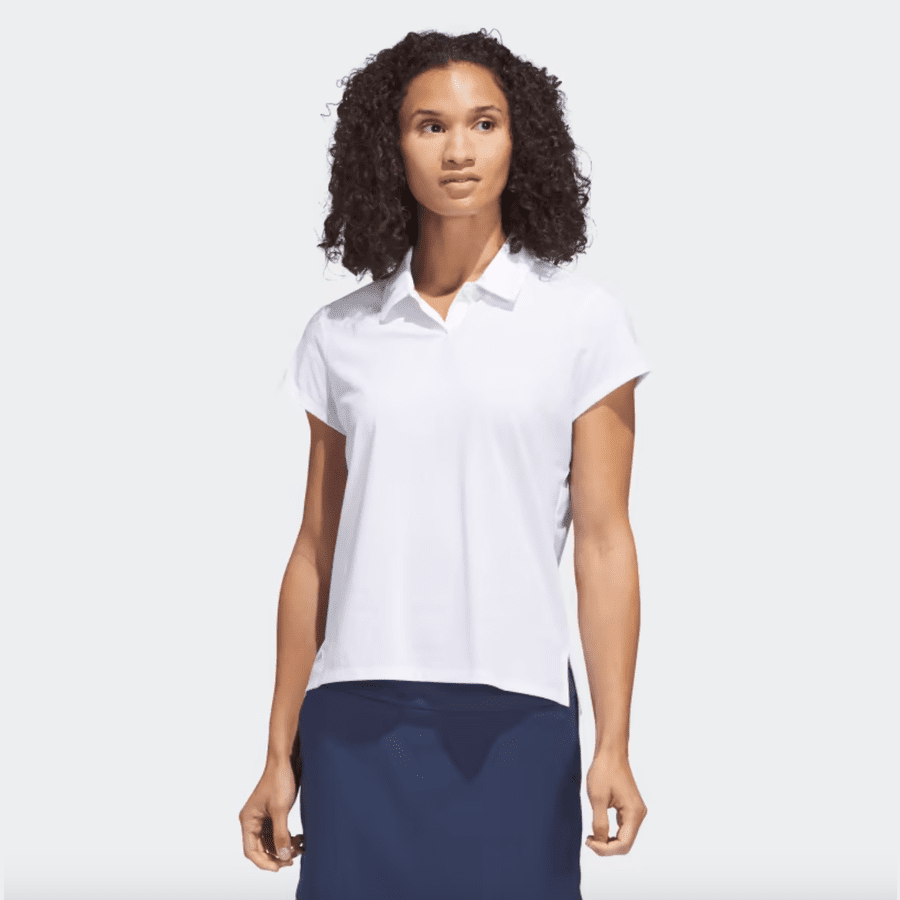 Adidas Ladies Go-To Heathered Polo Shirt - White