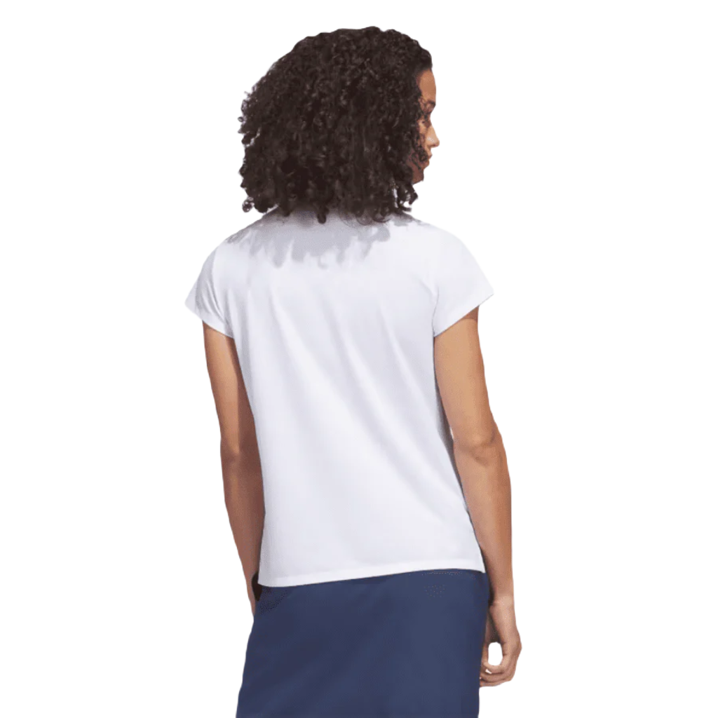 Adidas Ladies Go-To Heathered Polo Shirt - White