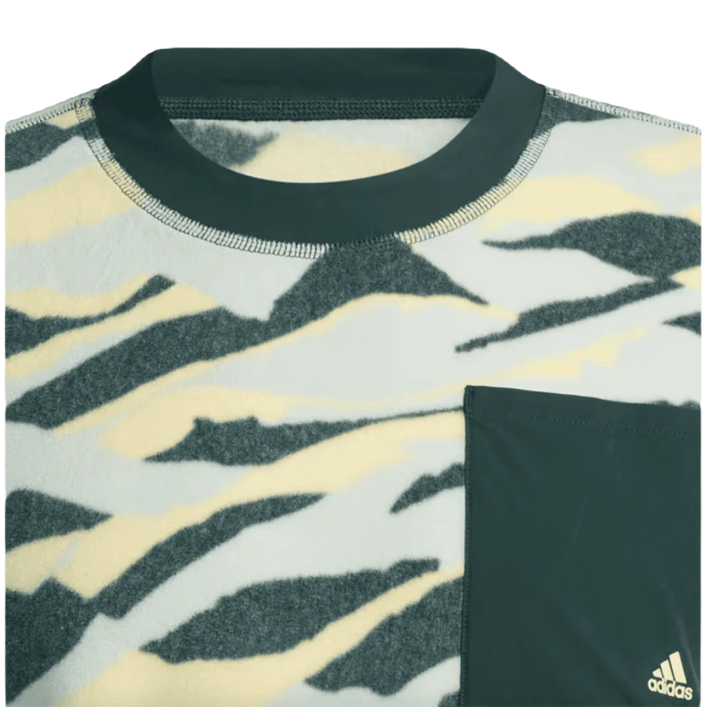 Adidas Texture-Print Crew Sweatshirt - Green