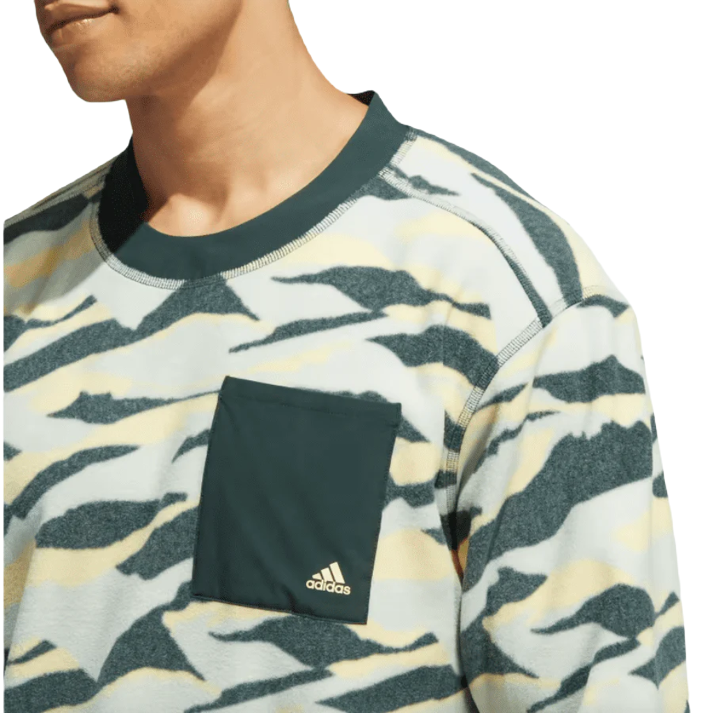 Adidas Texture-Print Crew Sweatshirt - Green