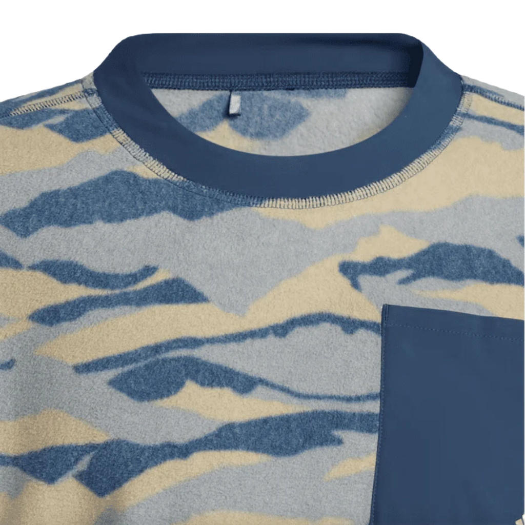 Adidas Texture-Print Crew Sweatshirt - Blue