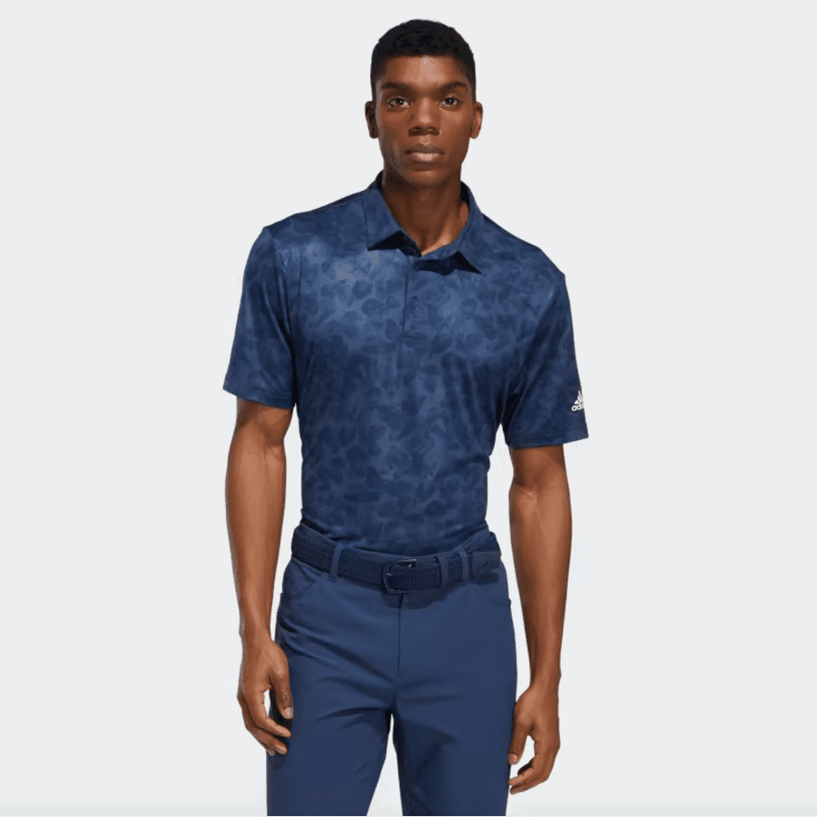 Adidas Prisma-Print Polo Shirt - Navy