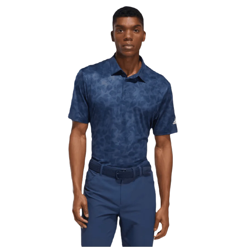 Adidas Prisma-Print Polo Shirt - Navy