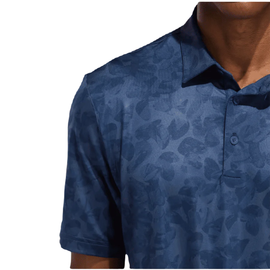 Adidas Prisma-Print Polo Shirt - Navy