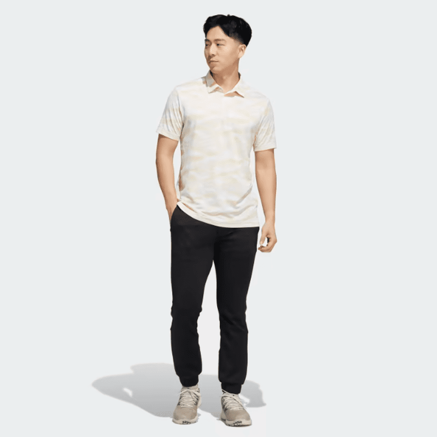 Adidas Horizon-Print Golf Polo Shirt - White