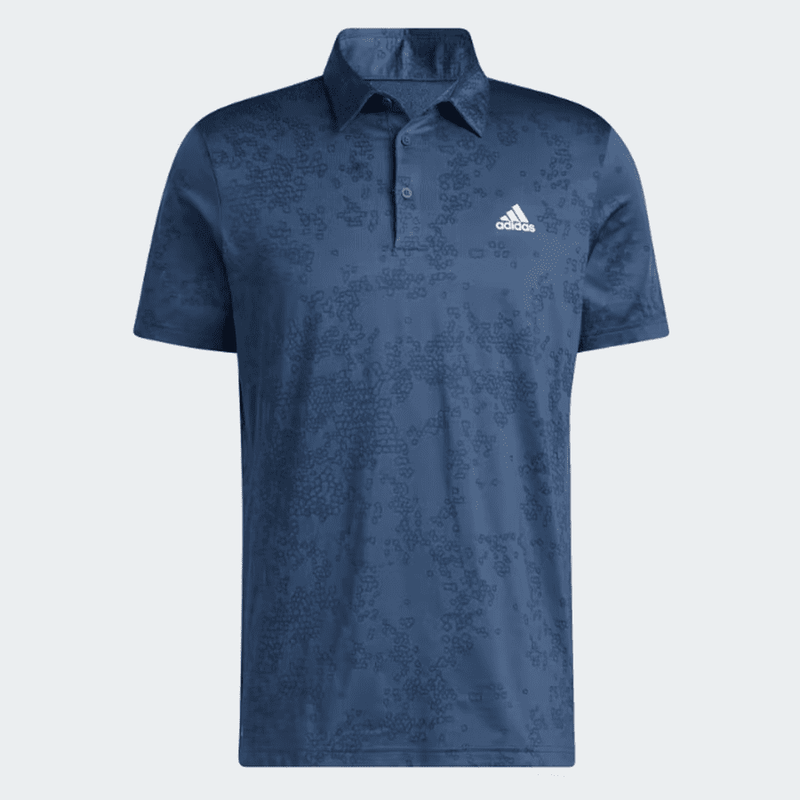 Adidas Jacquard Golf Polo Shirt - Navy