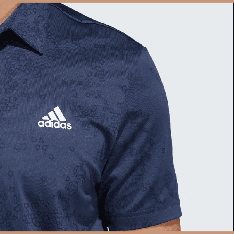 Adidas Jacquard Golf Polo Shirt - Navy
