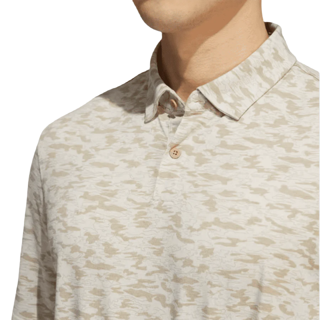 Adidas Go-To Camo-Print Golf Polo Shirt - Beige