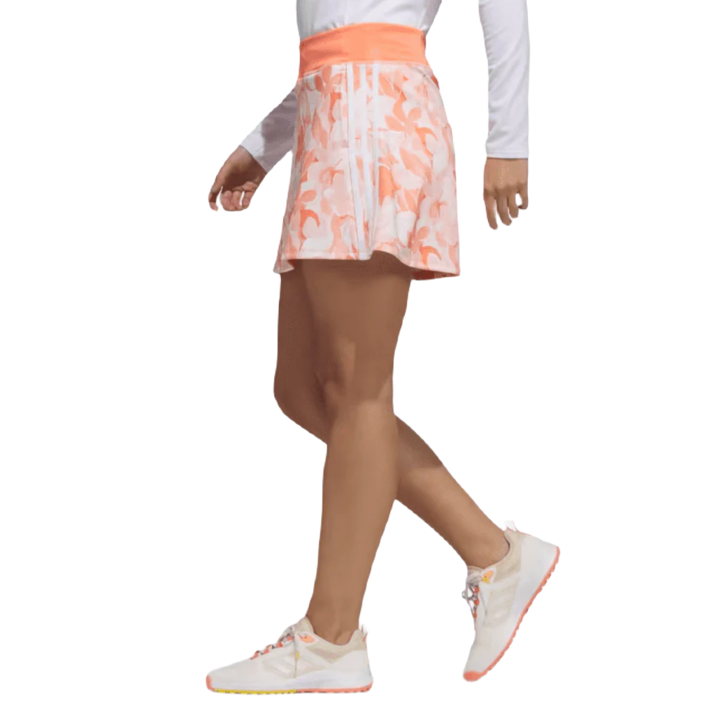 Adidas Orange Floral 15-Inch Golf Skort