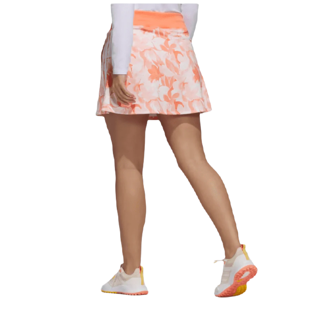 Adidas Orange Floral 15-Inch Golf Skort