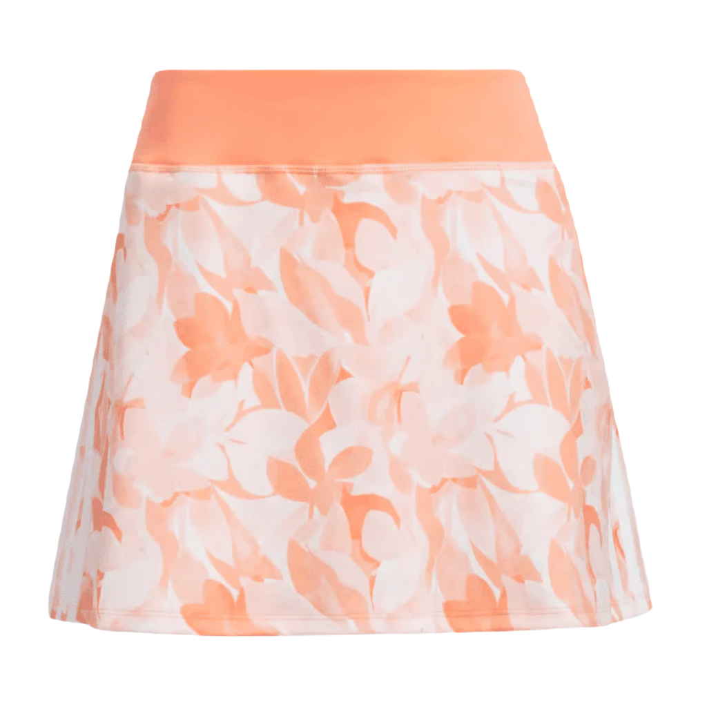 Adidas Orange Floral 15-Inch Golf Skort