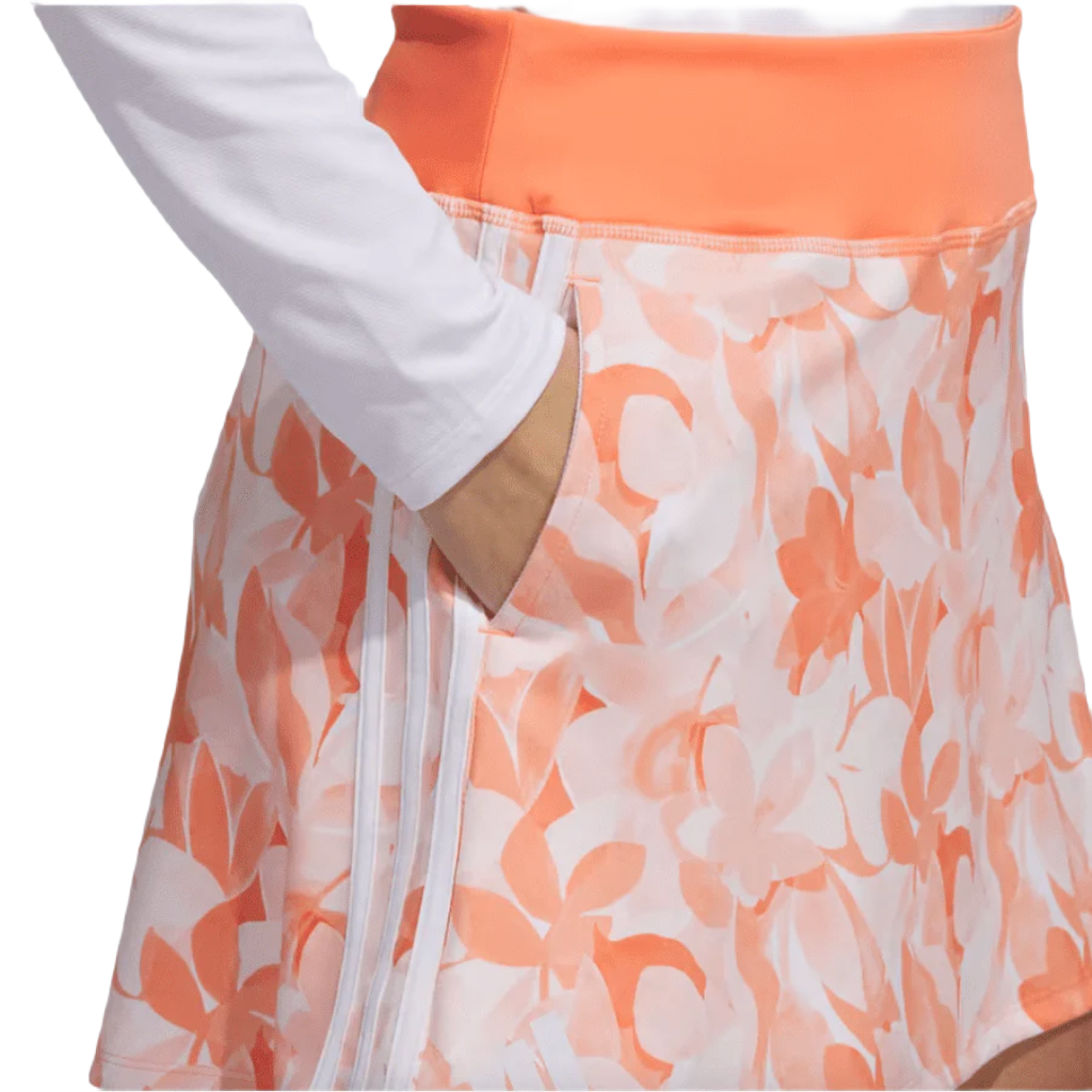 Adidas Orange Floral 15-Inch Golf Skort