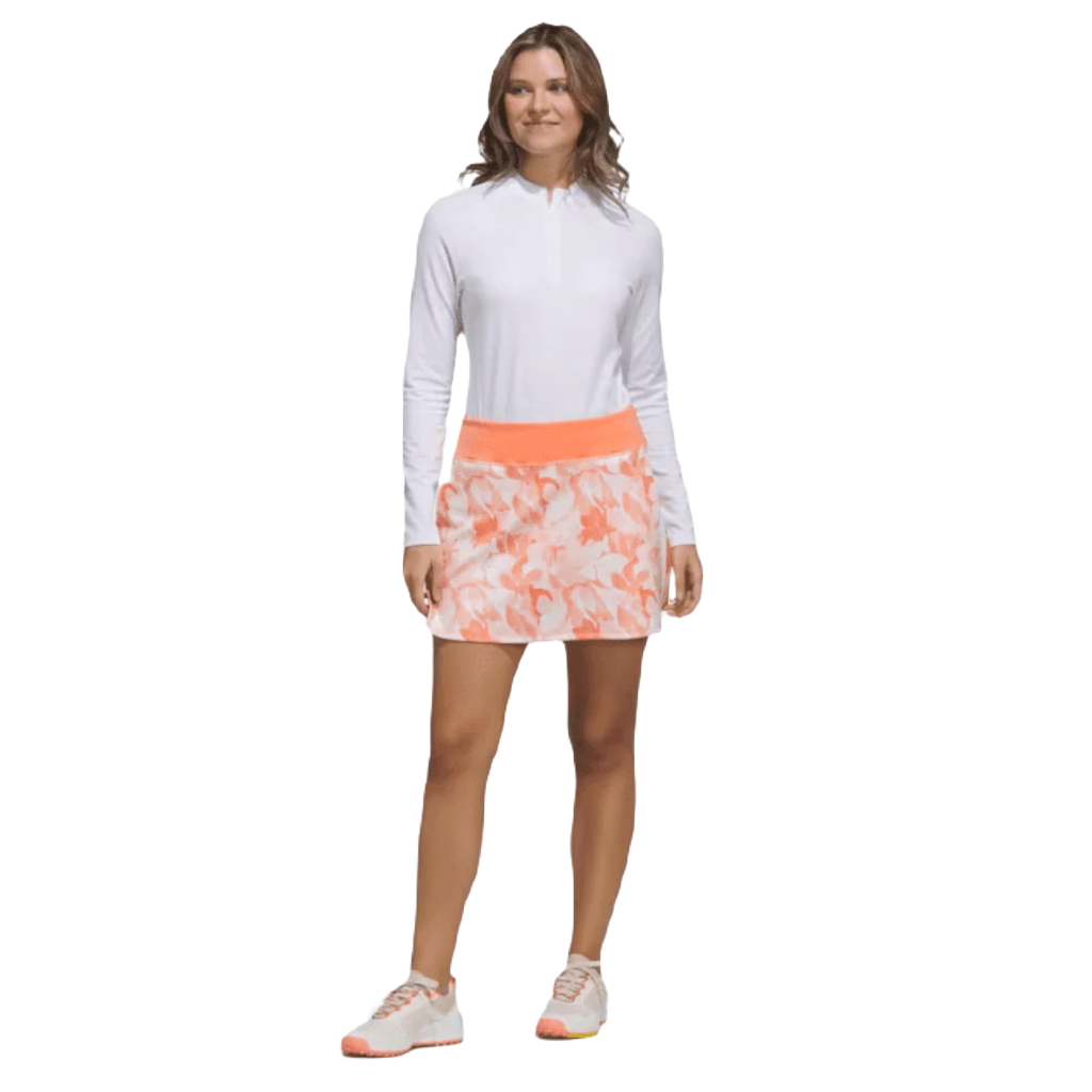 Adidas Orange Floral 15-Inch Golf Skort