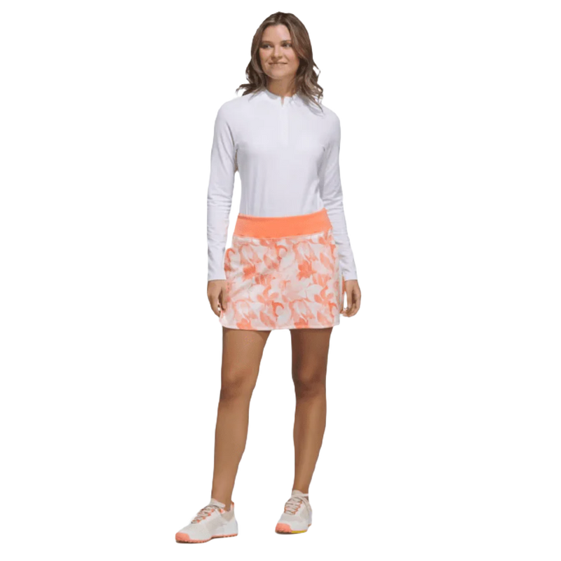 Adidas Orange Floral 15-Inch Golf Skort