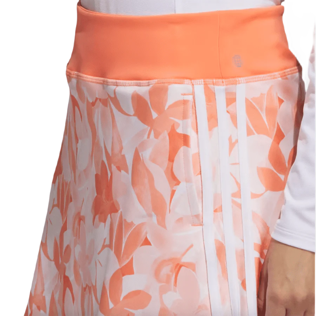 Adidas Orange Floral 15-Inch Golf Skort