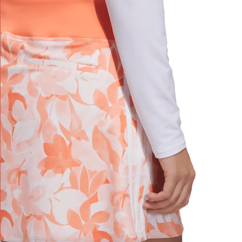 Adidas Orange Floral 15-Inch Golf Skort