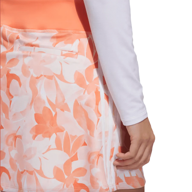 Adidas Orange Floral 15-Inch Golf Skort
