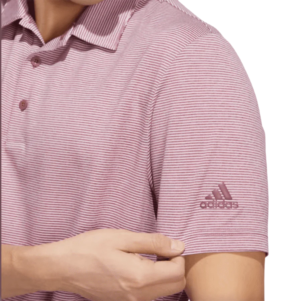 Adidas Ottoman Stripe Polo Shirt - Burgundy