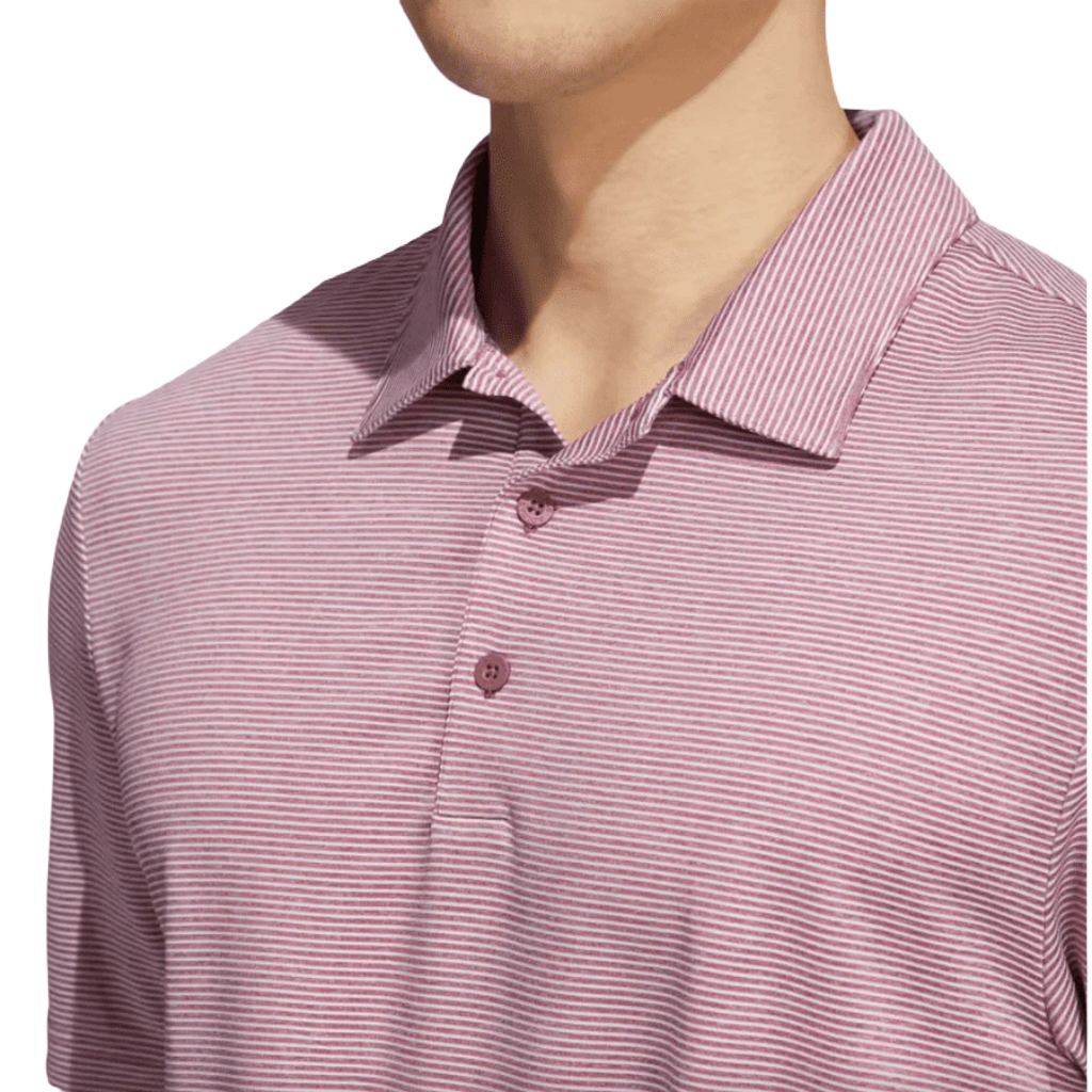 Adidas Ottoman Stripe Polo Shirt - Burgundy