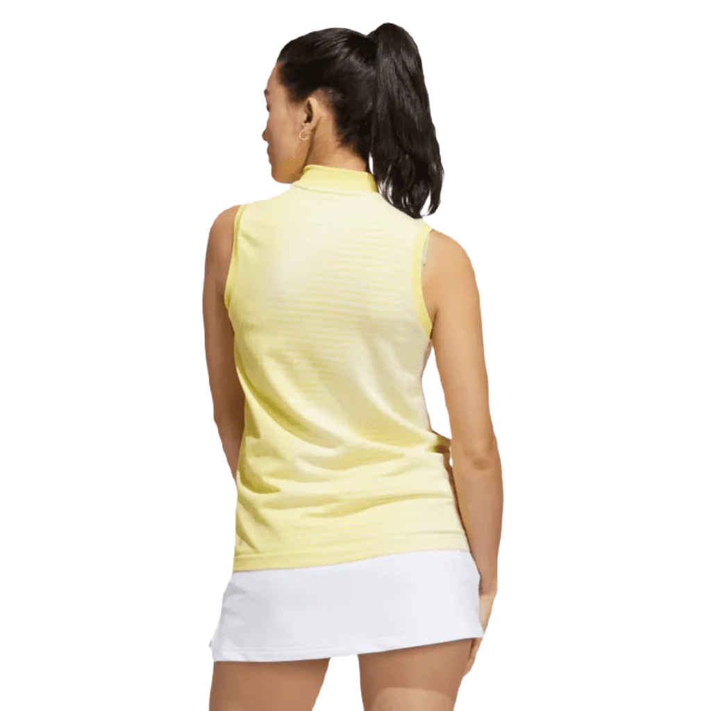 Adidas Ladies Primeknit Sleeveless Golf Polo Shirt - Yellow