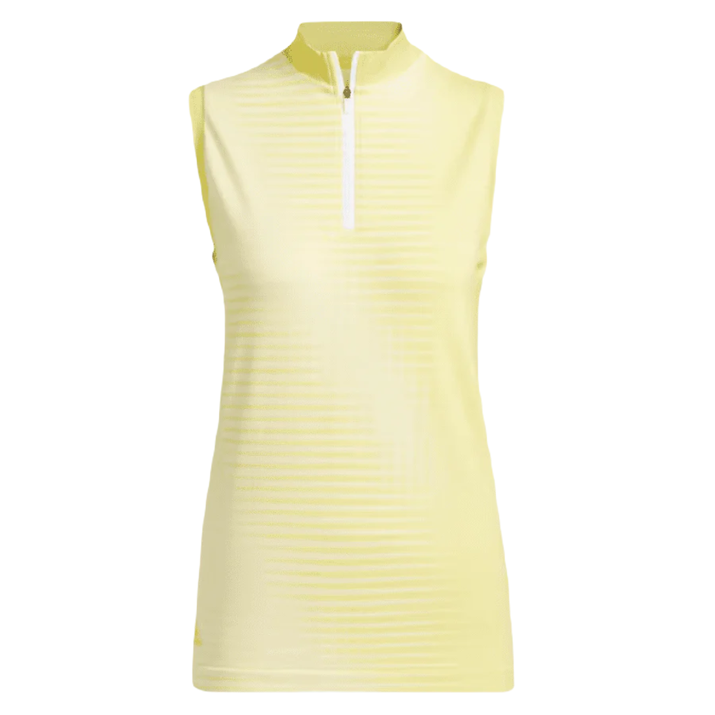 Adidas Ladies Primeknit Sleeveless Golf Polo Shirt - Yellow