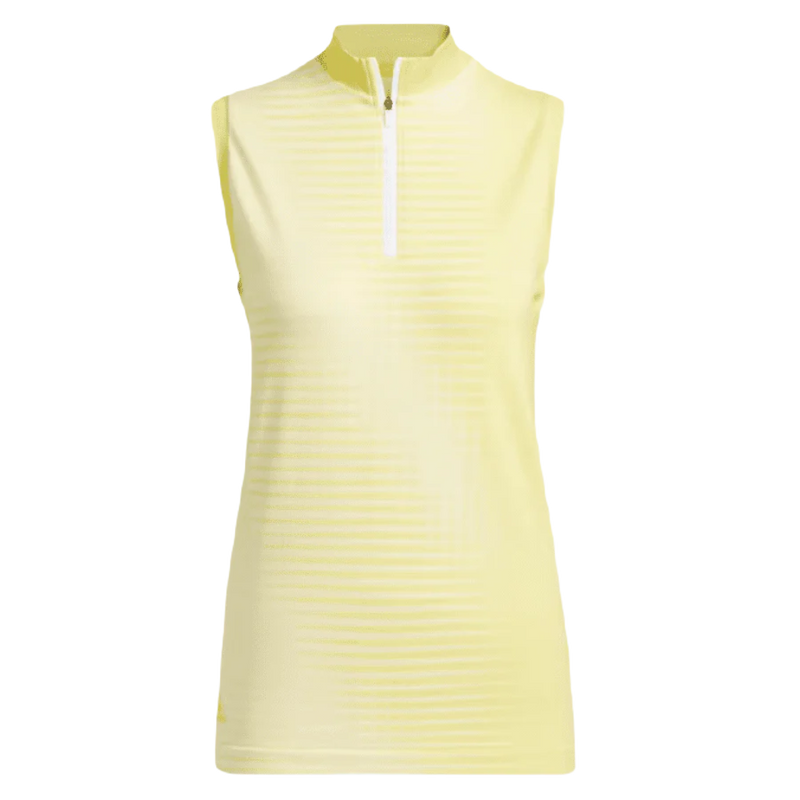 Adidas Ladies Primeknit Sleeveless Golf Polo Shirt - Yellow