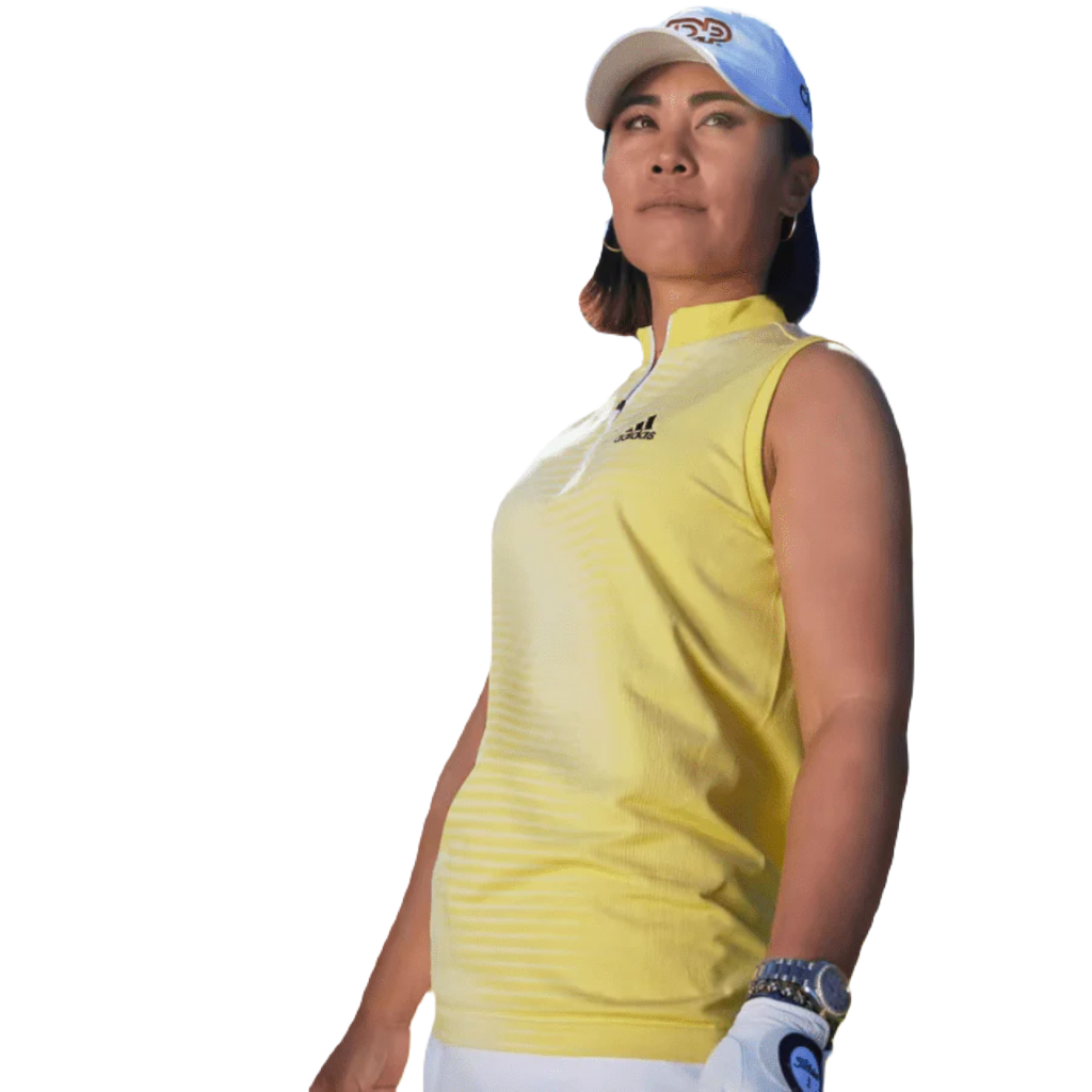 Adidas Ladies Primeknit Sleeveless Golf Polo Shirt Yellow