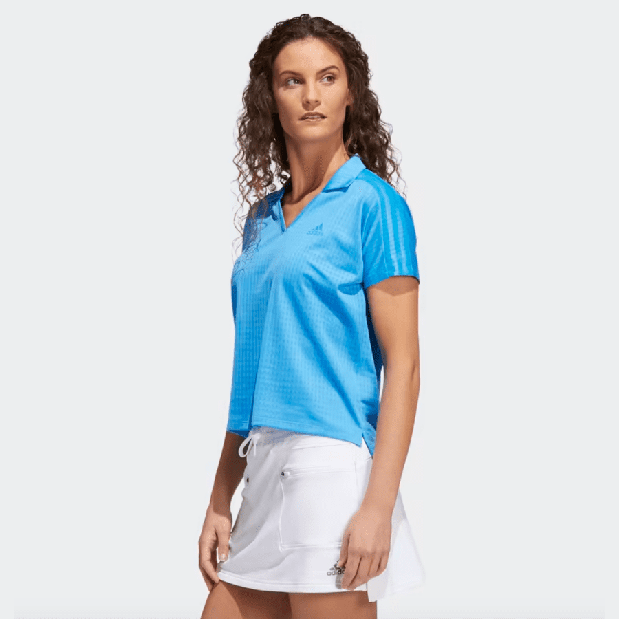 Adidas Ladies 3-Stripes Polo Shirt- Blue