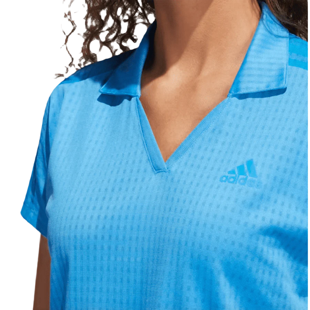 Adidas Ladies 3-Stripes Polo Shirt- Blue