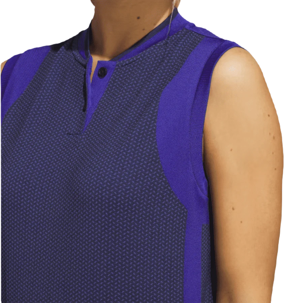 Adidas Ladies Ultimate365 Tour Sleeveless Golf Shirt - Blue