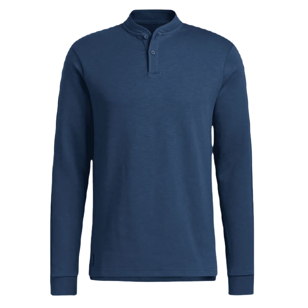 Adidas Go-To Long Sleeve Henley Polo Shirt - Navy